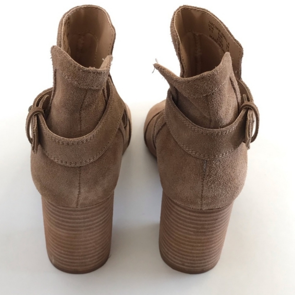 Joe's Jeans Cassia Suede Tan Block Heel Booties 9.5 - Picture 7 of 12